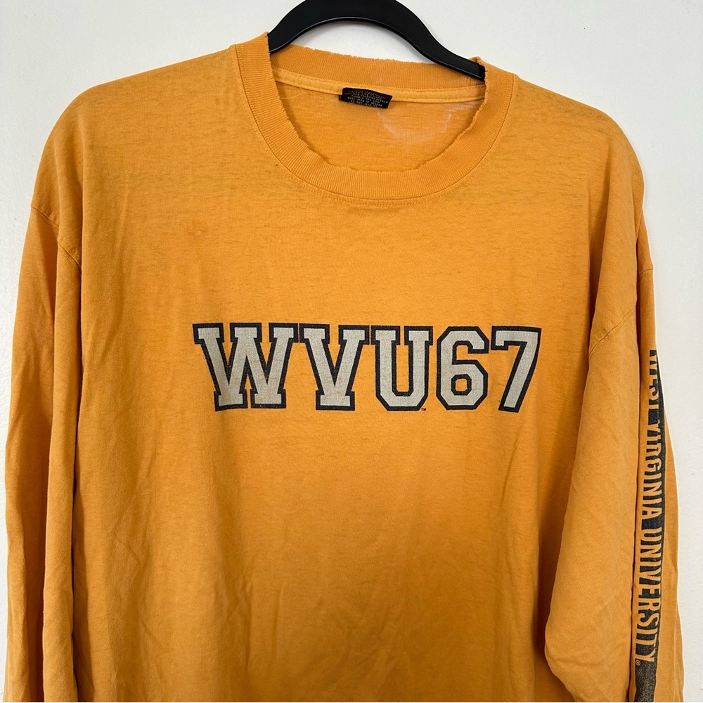 WVU West Virginia University Vintage Y2K Long Sleeve Graphic T-Shirt Adult Large